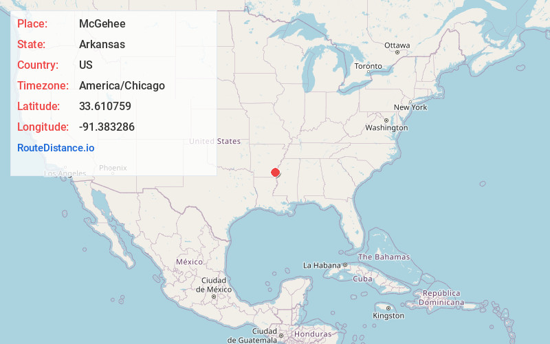 Map of McGehee