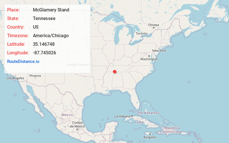 Map of McGlamery Stand