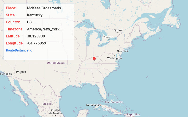 Map of McKees Crossroads