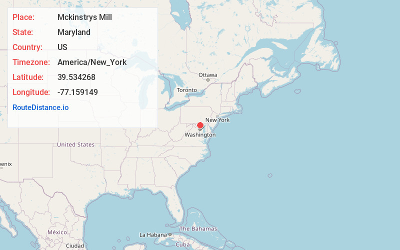 Map of Mckinstrys Mill