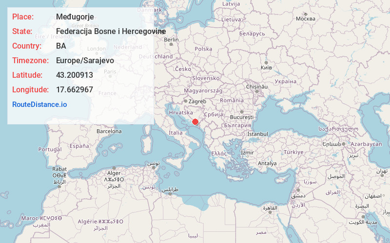 Map of Međugorje