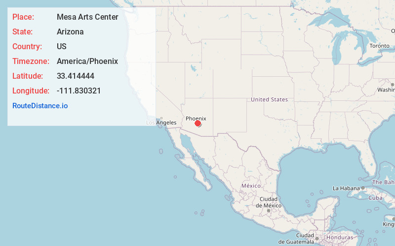 Map of Mesa Arts Center