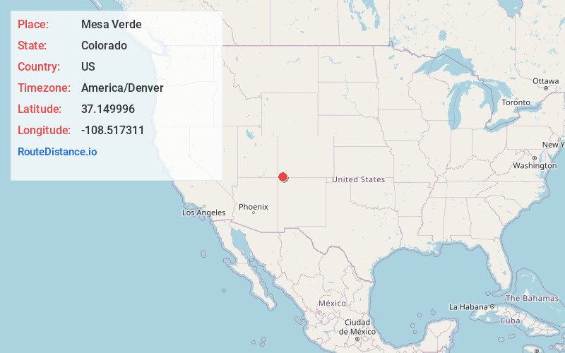 Map of Mesa Verde
