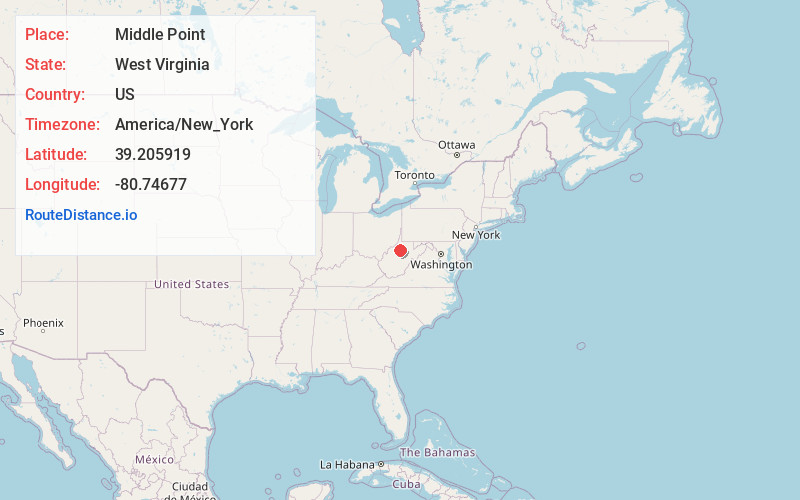 Map of Middle Point
