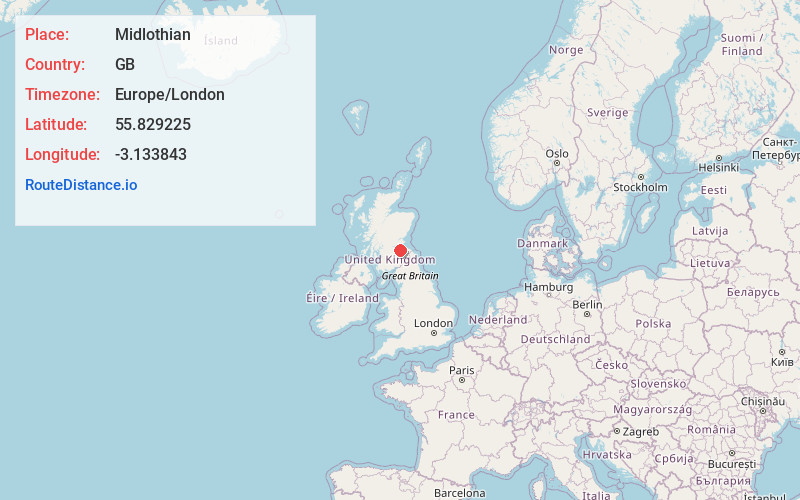 Map of Midlothian