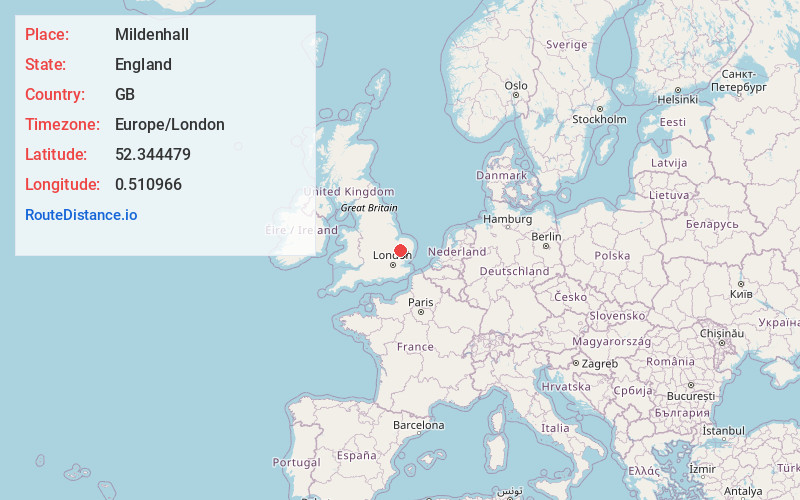 Map of Mildenhall