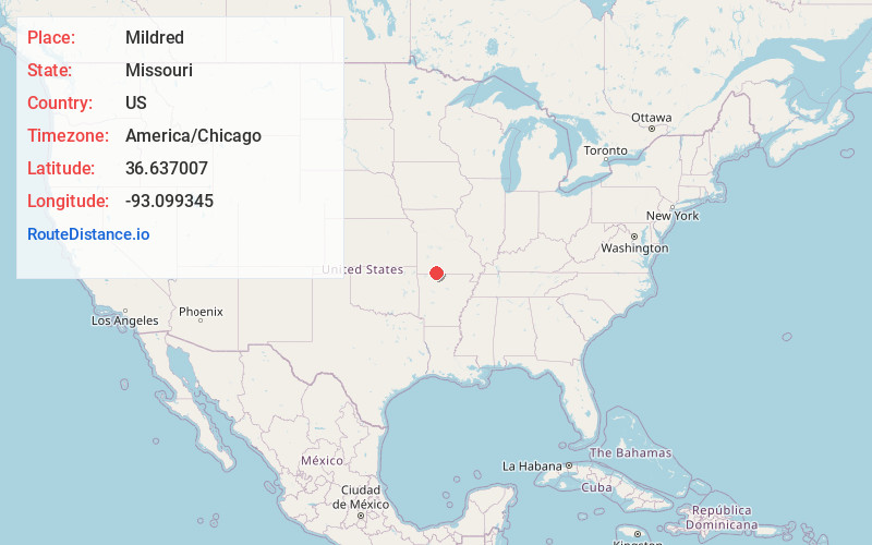 Map of Mildred