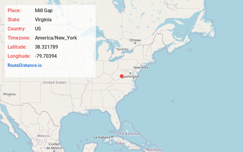 Map of Mill Gap