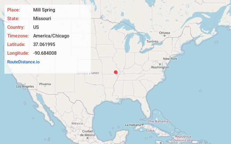 Map of Mill Spring