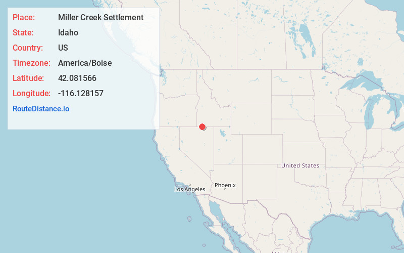 Map of Miller Creek Settlement