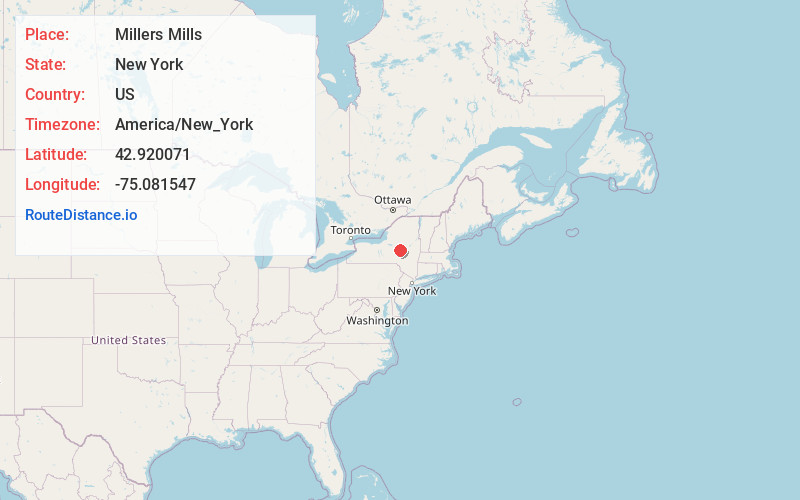 Map of Millers Mills