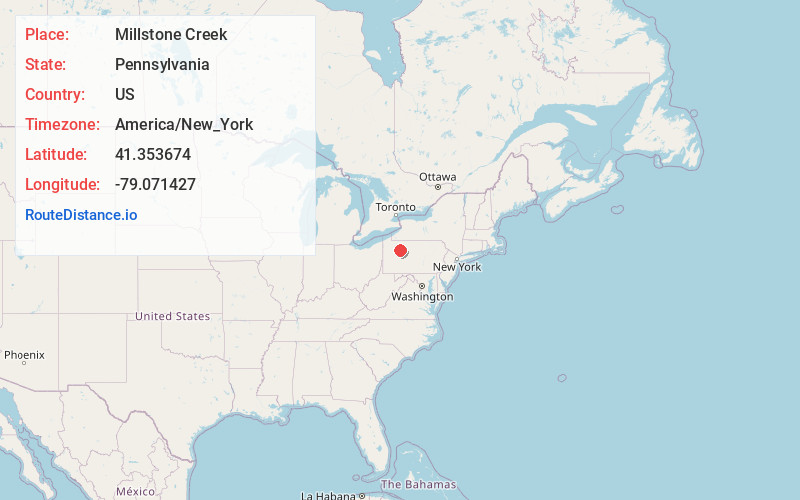 Map of Millstone Creek