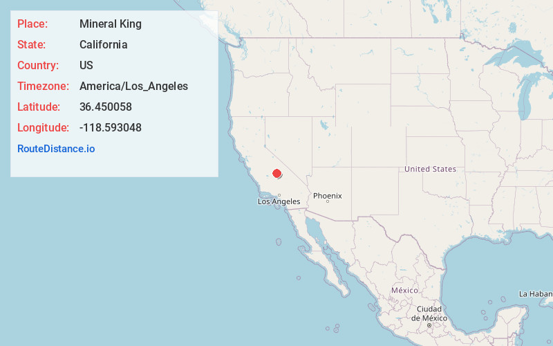 Map of Mineral King