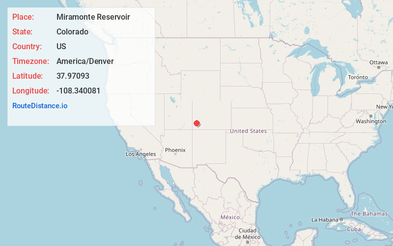 Map of Miramonte Reservoir