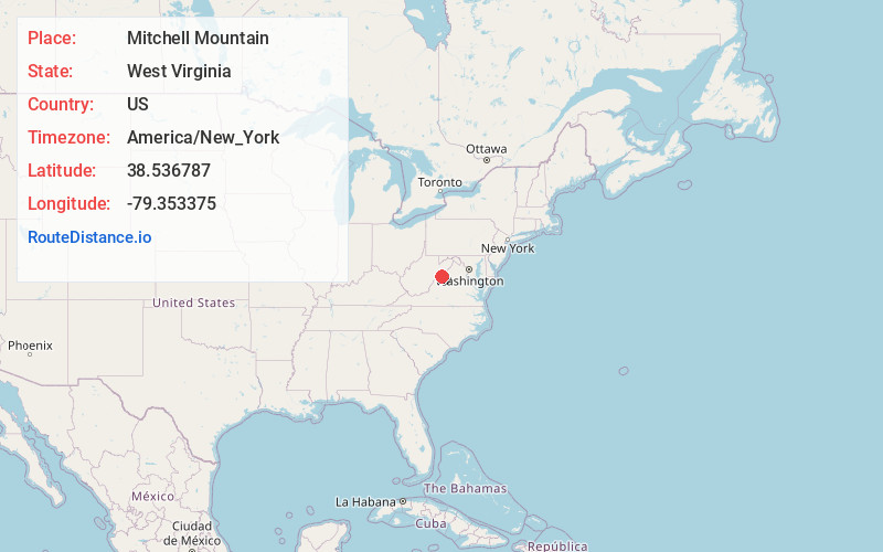 Map of Mitchell Mountain