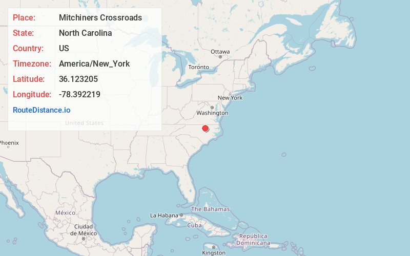 Map of Mitchiners Crossroads