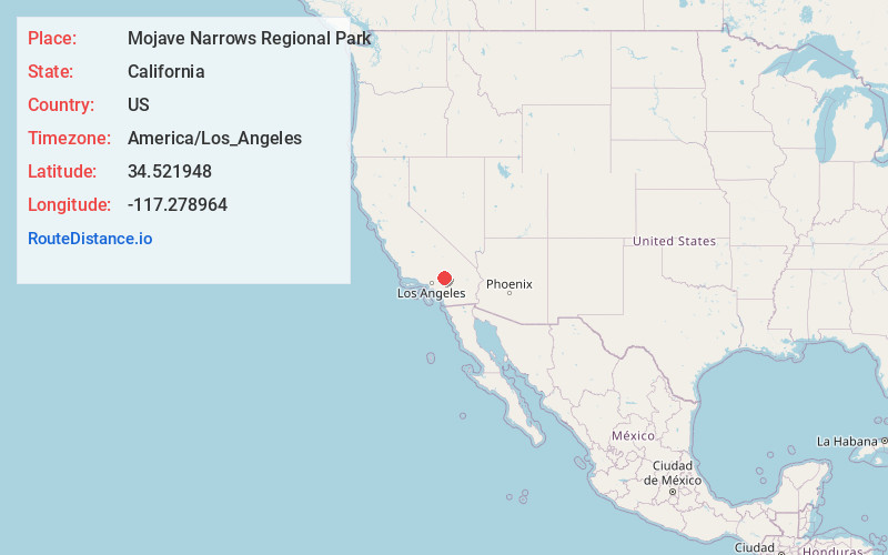 Map of Mojave Narrows Regional Park