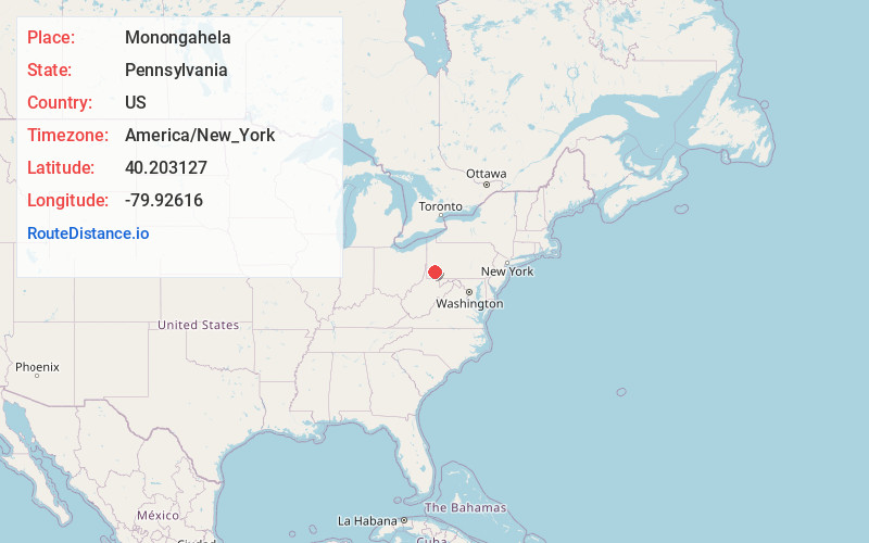Map of Monongahela