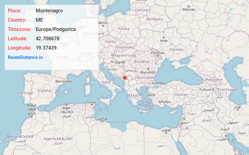 Map of Montenegro