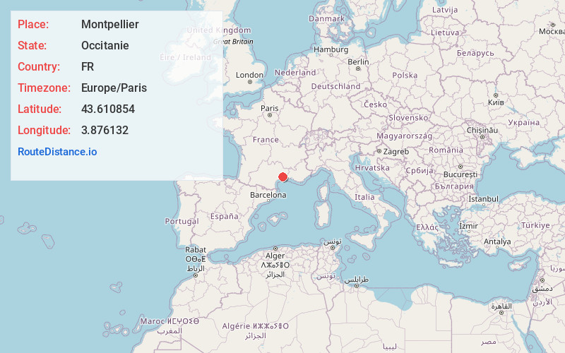 Map of Montpellier