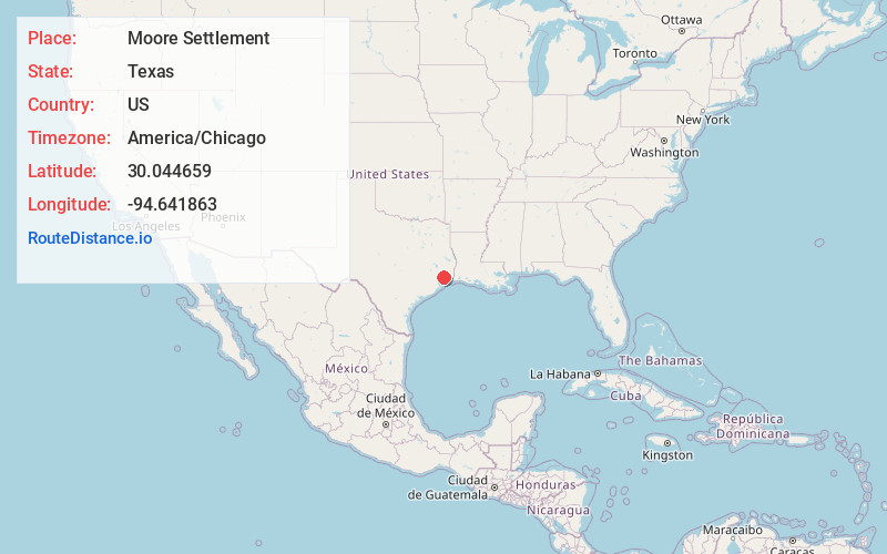Map of Moore Settlement