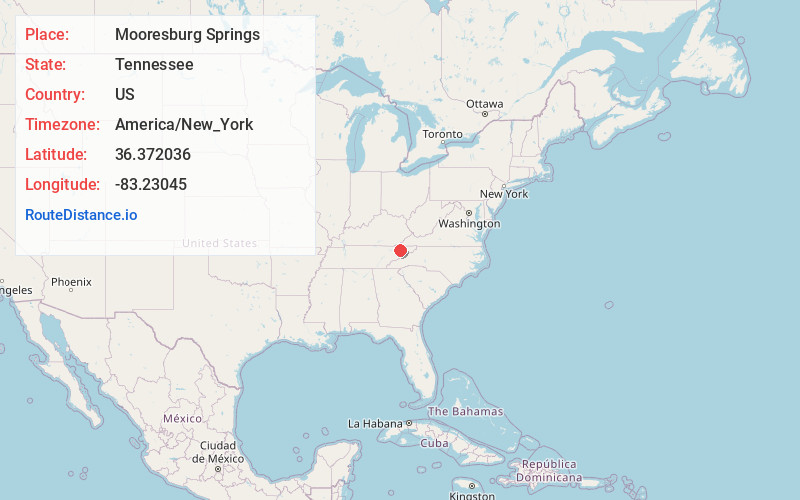 Map of Mooresburg Springs