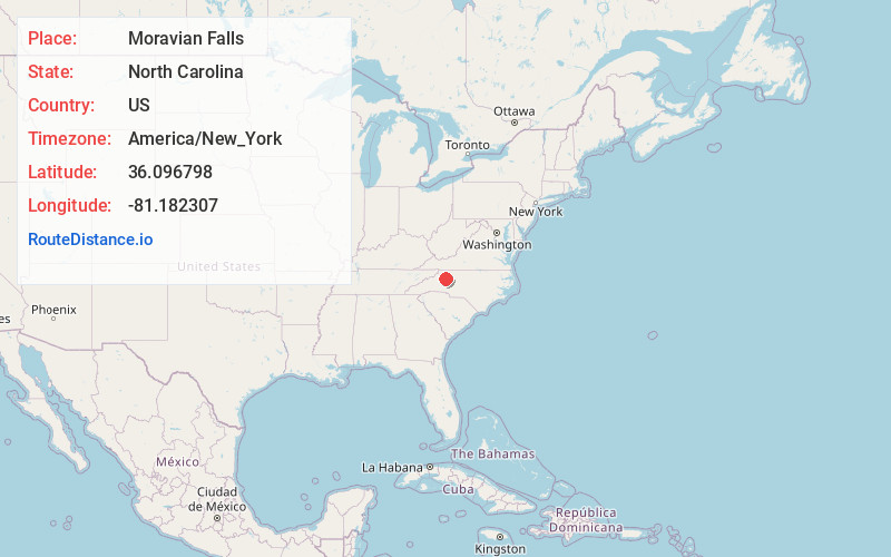 Map of Moravian Falls