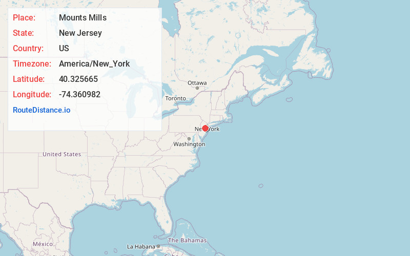 Map of Mounts Mills