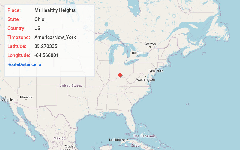 Map of Mt Healthy Heights