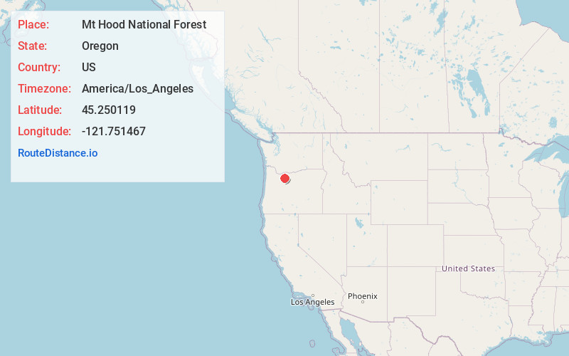 Map of Mt Hood National Forest
