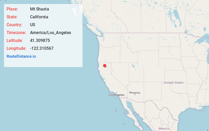 Map of Mt Shasta