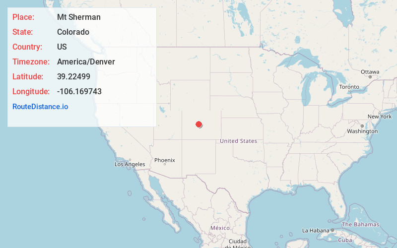 Map of Mt Sherman