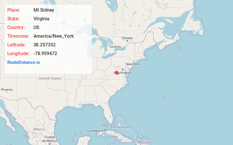 Map of Mt Sidney