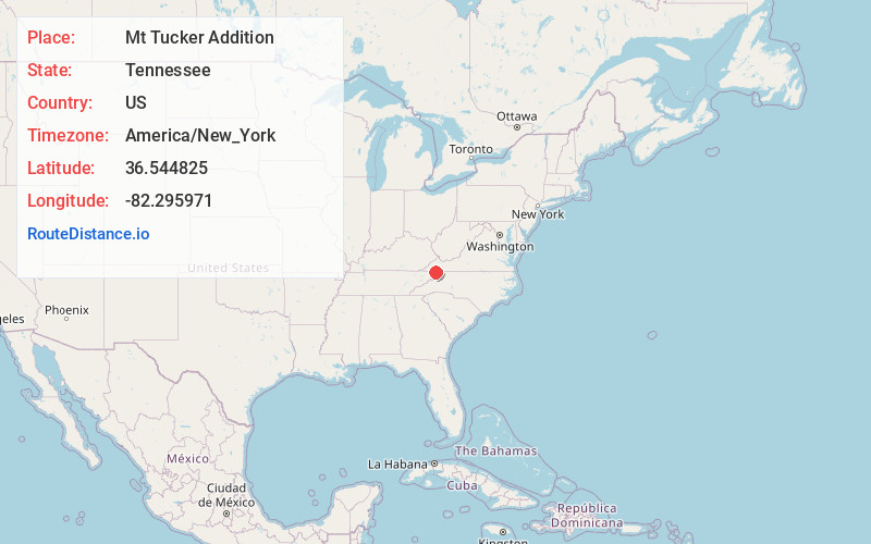 Map of Mt Tucker Addition