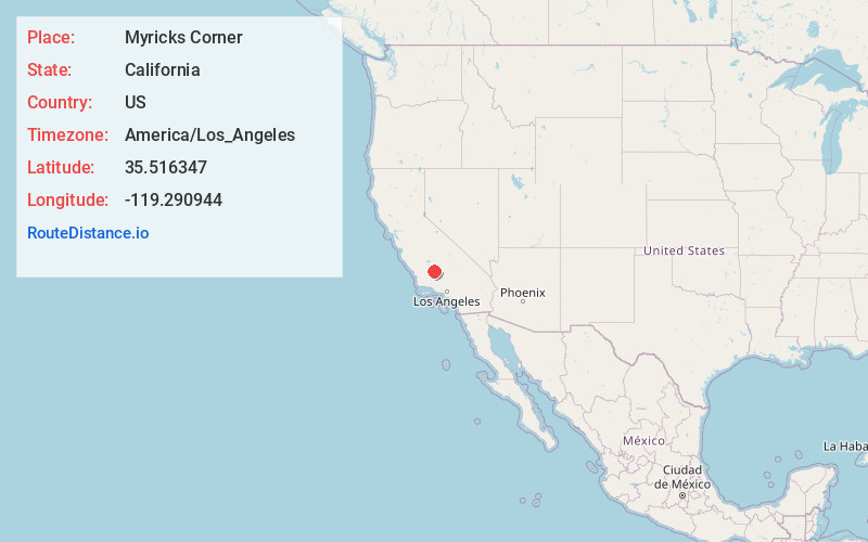 Map of Myricks Corner