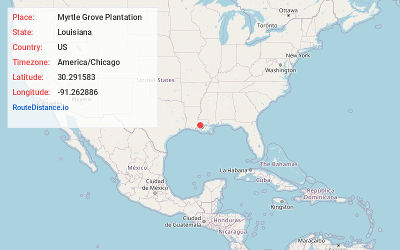 Map of Myrtle Grove Plantation
