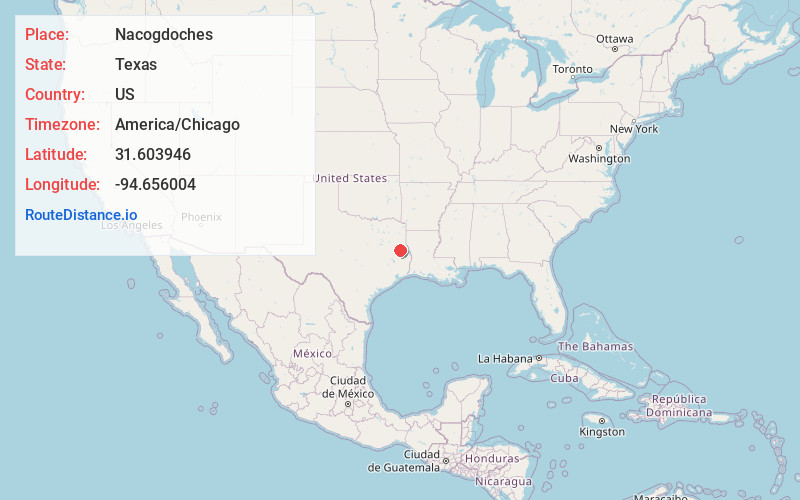 Map of Nacogdoches