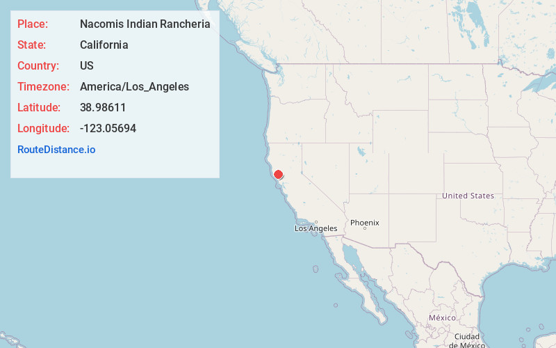 Map of Nacomis Indian Rancheria
