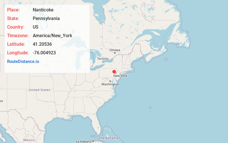 Map of Nanticoke
