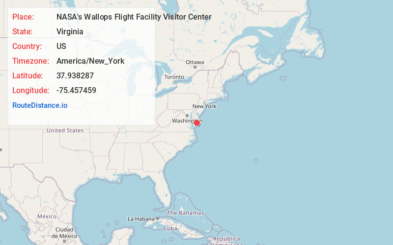 Map of NASA's Wallops Flight Facility Visitor Center