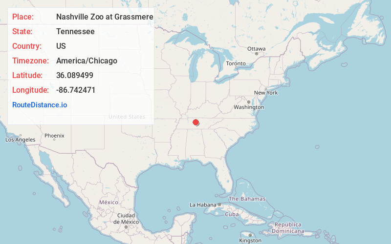 Map of Nashville Zoo at Grassmere