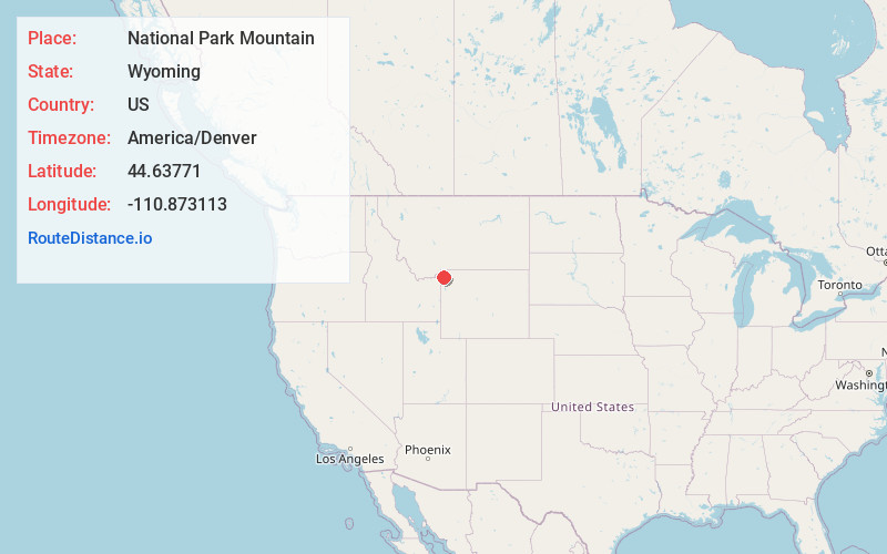 Map of National Park Mountain