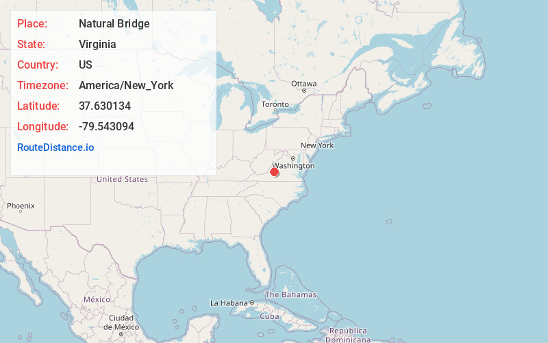 Map of Natural Bridge