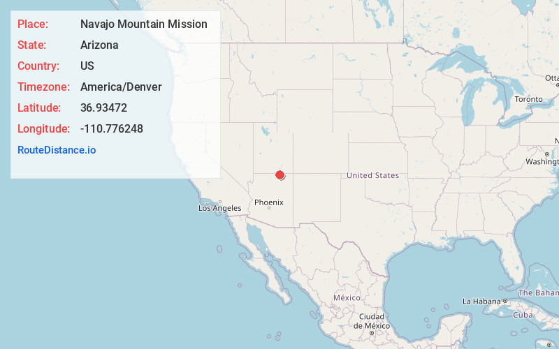 Map of Navajo Mountain Mission