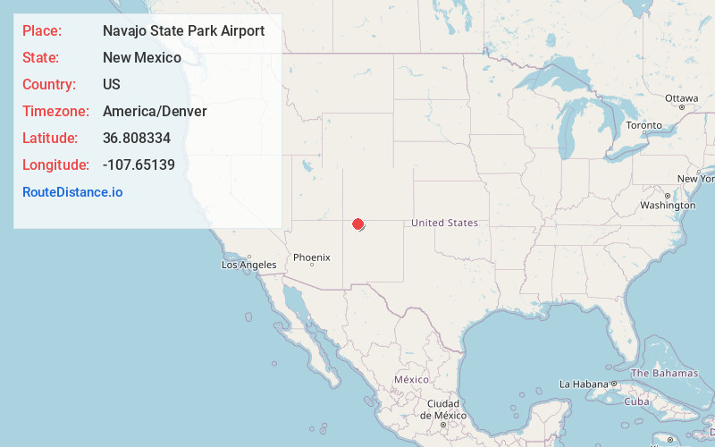 Map of Navajo State Park Airport