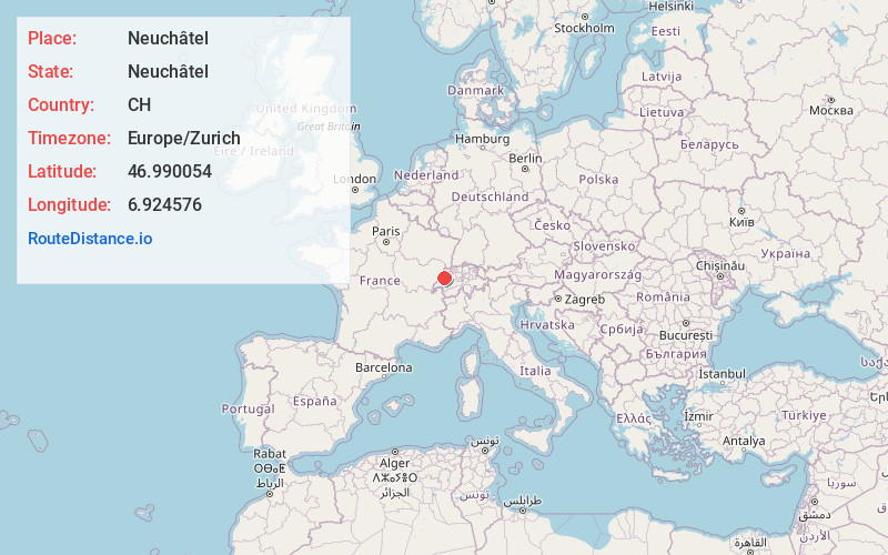 Map of Neuchâtel