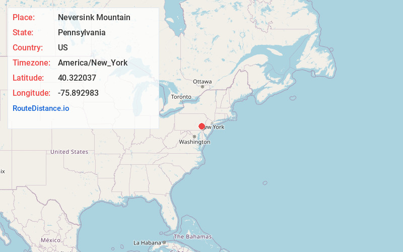 Map of Neversink Mountain