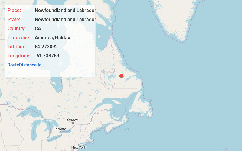 Map of Newfoundland and Labrador