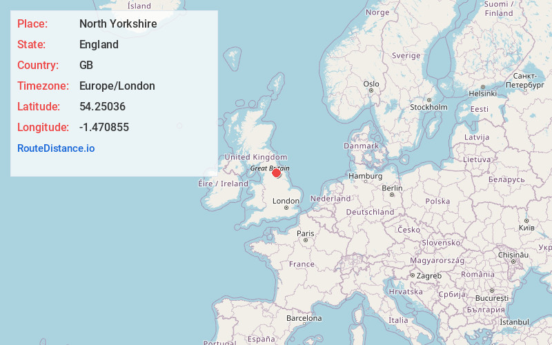 Map of North Yorkshire