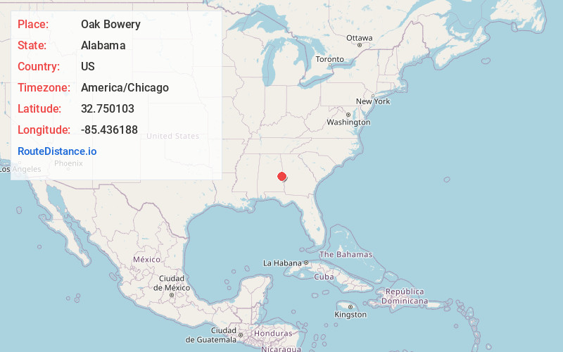 Map of Oak Bowery